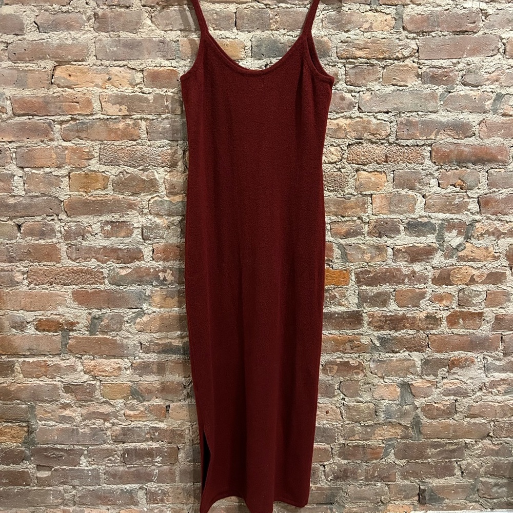 Rhythm. Burgundy Slip Midi Dress